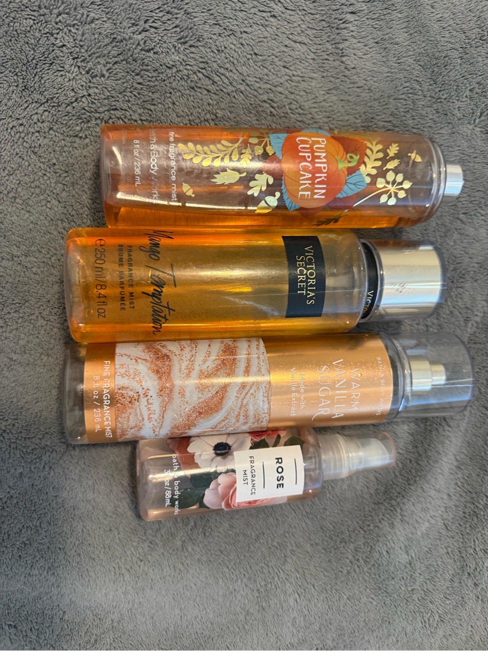Victoria's Secret Mango Temptation & Warm Vanilla Sugar Body Mist Set - Orange